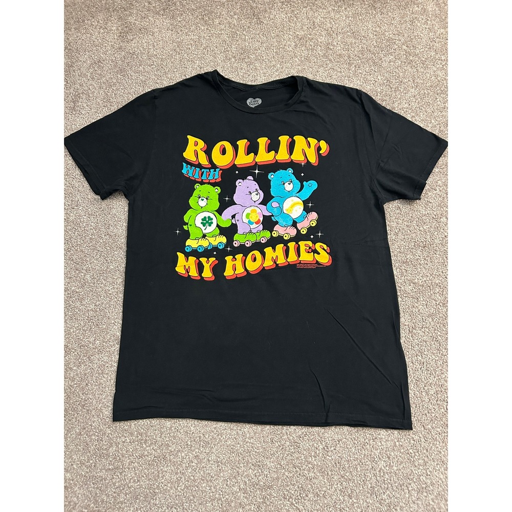 Care Bears T-Shirt Adult Medium Black Excellent Rollin With My Homies Graphic